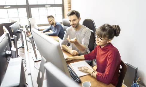 Insurance workers in an office